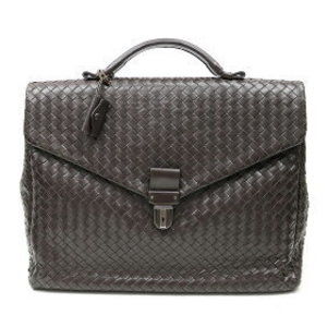 Bottega Veneta Intrecciato Briefcase Black Calf Business Bag BV